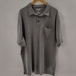 Duluth Trading Co Pullover Mens Cotton Shirt Size 2XL Long Tail Gray Read Below